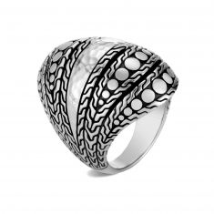 John Hardy Dot Hammered Dome Ring - Size 7
