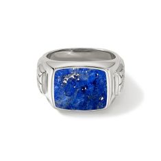 John Hardy Lapis Lazuli Sterling Silver Signet Ring - Size 10