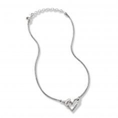 John Hardy Manah Diamond Pavé Interlocking Heart Sterling Silver Necklace