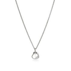 John Hardy Pebble Heart 1/6ctw Diamond Small Sterling Silver Pendant Necklace