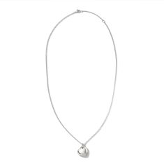 John Hardy Pebble Heart 5/8ctw Diamond Large Sterling Silver Pendant Necklace