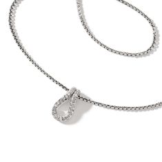 John Hardy Surf 1/5ctw Pavé Diamond Sterling Silver Pendant Necklace