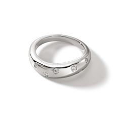 John Hardy Surf 1/8ctw Diamond Sterling Silver Band Ring | Size 7