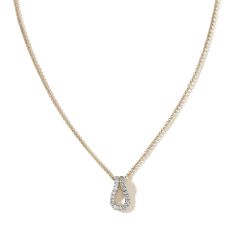 John Hardy Surf 3/8ctw Diamond Yellow Gold Pendant Necklace