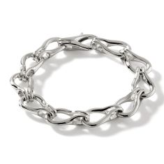 John Hardy Surf Sterling Silver 23mm Chain Link  Bracelet