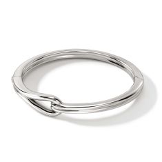 John Hardy Surf Sterling Silver Hinged Bangle Bracelet | 12.5mm | Medium
