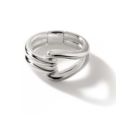 John Hardy Surf Sterling Silver Link Ring | Size 7