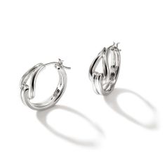 John Hardy Surf Sterling Silver Medium Hoop Earrings