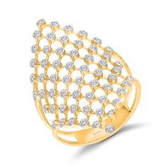 Kallati 5/8ctw Diamond Yellow Gold Fashion Ring