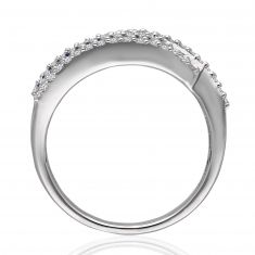 Kallati Blue Sapphire and Diamond Swirl Ring 1/3ctw