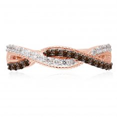 Kallati Rose Gold Coco and White Diamond Ring 3/8ctw