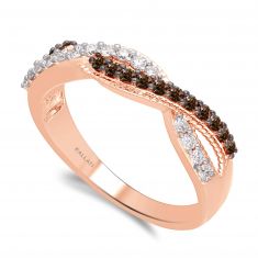 Kallati Rose Gold Coco and White Diamond Ring 3/8ctw