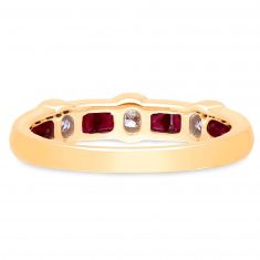 Kallati Vintage-Inspired Princess Ruby and Diamond Band 1/5ctw