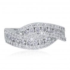 Kallati White Gold Diamond Twist Band 1ctw