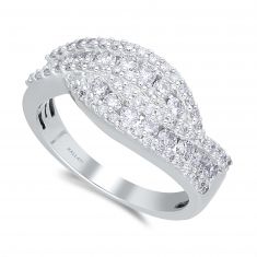 Kallati White Gold Diamond Twist Band 1ctw