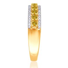 Kallati Yellow Gold Fancy Yellow and White Diamond Band 1/2ctw