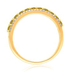 Kallati Yellow Gold Fancy Yellow and White Diamond Band 1/2ctw