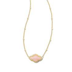 Kendra Scott Abbie Pendant Necklace in Rose Quartz