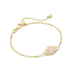 Kendra Scott Abbie Satellite Chain Bracelet in Rose Quartz