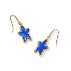 Kendra Scott Ada Star Small Drop Earrings in Cobalt Blue Illusion, Gold-Plated
