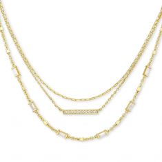 image of Kendra Scott Addison Triple Strand Necklace, Gold-Plated with sku:20218871