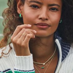 Final Sale - Kendra Scott Ainsley Huggie Earrings in Green Enamel, Gold-Plated
