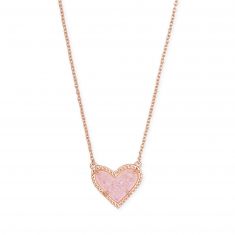 Pink heart sales chain necklace