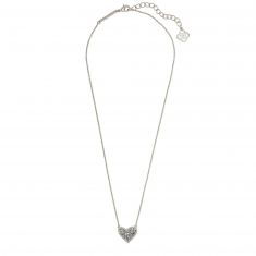 Kendra Scott Ari Heart Pendant Necklace in Platinum-Tone Drusy
