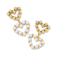 Kendra Scott Ashton Heart Drop Earrings in White Freshwater Cultured Pearl