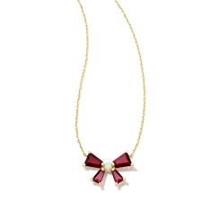 Kendra Scott Blair Bow Short Pendant Necklace in Red Mix