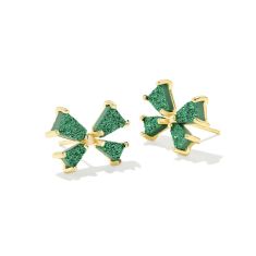 Kendra Scott Blair Bow Small Stud Earrings in Green Drusy
