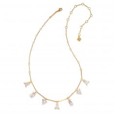 Kendra Scott Blair Jewel Strand Necklace in White Crystal, Gold-Plated