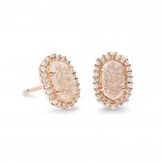 Kendra Scott Cade Earrings in Iridescent Drusy, Rose Gold Plated