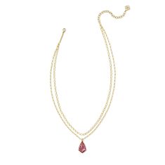 Kendra Scott Camry Enamel Frame Multi Strand Necklace in Azalea Illusion