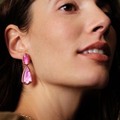 Final Sale - Kendra Scott Camry Enamel Frame Statement Earrings in Azalea Illusion