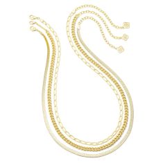 Kendra Scott Chain Necklace Layering Set of 3 in Gold-Plated