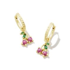 Kendra Scott Cherry Huggie Earrings in Berry Kyocera Created Opal