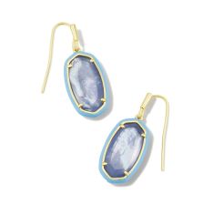 Kendra Scott Dani Enamel Framed Drop Earrings in Periwinkle Illusion