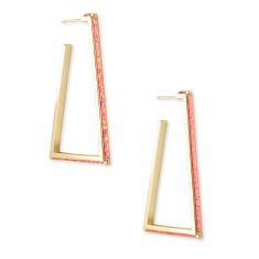 Kendra Scott Easton Hoop Earrings in Coral Kyocera Simulated Opal