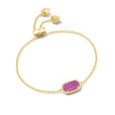 Kendra Scott Elaina Adjustable Chain Bracelet in Mulberry Drusy