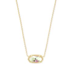 Kendra Scott Elisa Pendant Necklace in Dichroic Glass, Gold-Plated