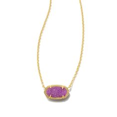 Kendra Scott Elisa Pendant Necklace in Mulberry Drusy