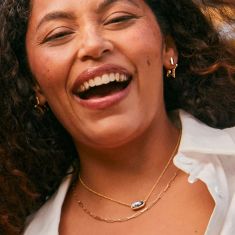 Kendra Scott Elisa Pendant Necklace in Red White Blue Illusion, Gold-Plated