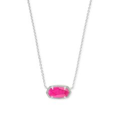 Kendra Scott Elisa Silver Pendant Necklace in Azalea Illusion