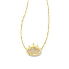 Kendra Scott Elisa Unicorn Short Pendant Necklace in Iridescent Drusy