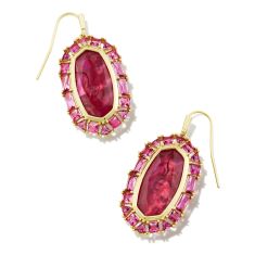 Kendra Scott Elle Crystal Frame Drop Earrings in Raspberry Illusion