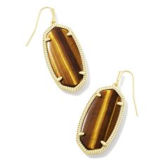 Kendra Scott Elle Drop Earrings in Brown Tiger's Eye