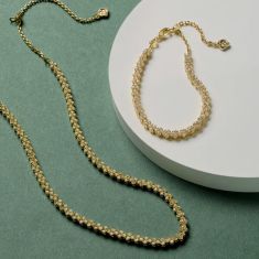 Kendra Scott Emery Tennis Bracelet in White Crystal, Gold-Plated