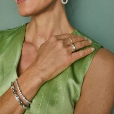 Kendra Scott Emery Tennis Bracelet in White Crystal, Rhodium-Plated