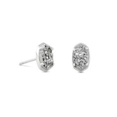 Kendra Scott Emilie Stud Earrings in Platinum-Tone Drusy